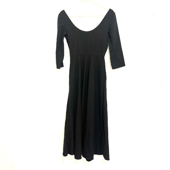 2/$30 Zara - Black 3/4 Length Long Sleeve Midi Dress with Pockets - Picture 8 of 8